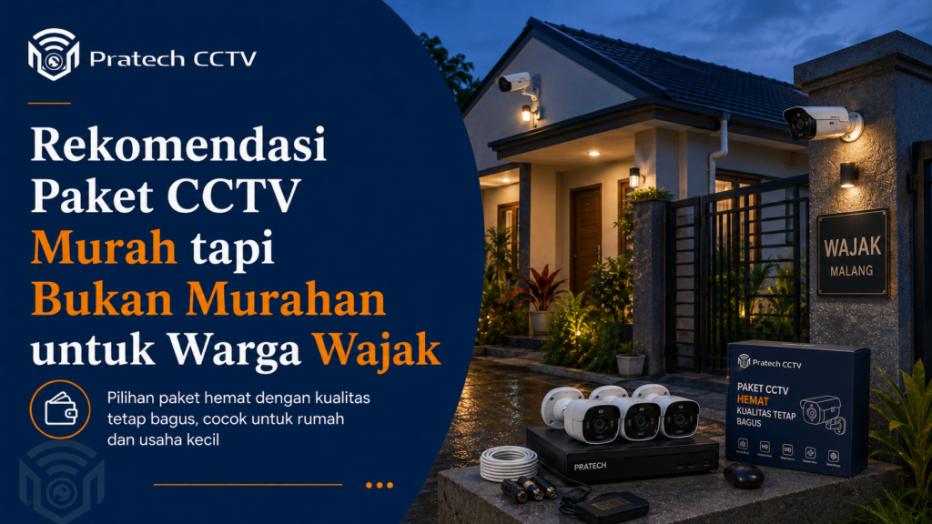 Pilihan paket cctv wajak ekonomis dengan resolusi Full HD untuk pengamanan rumah dan area peternakan dari Pratech CCTV.